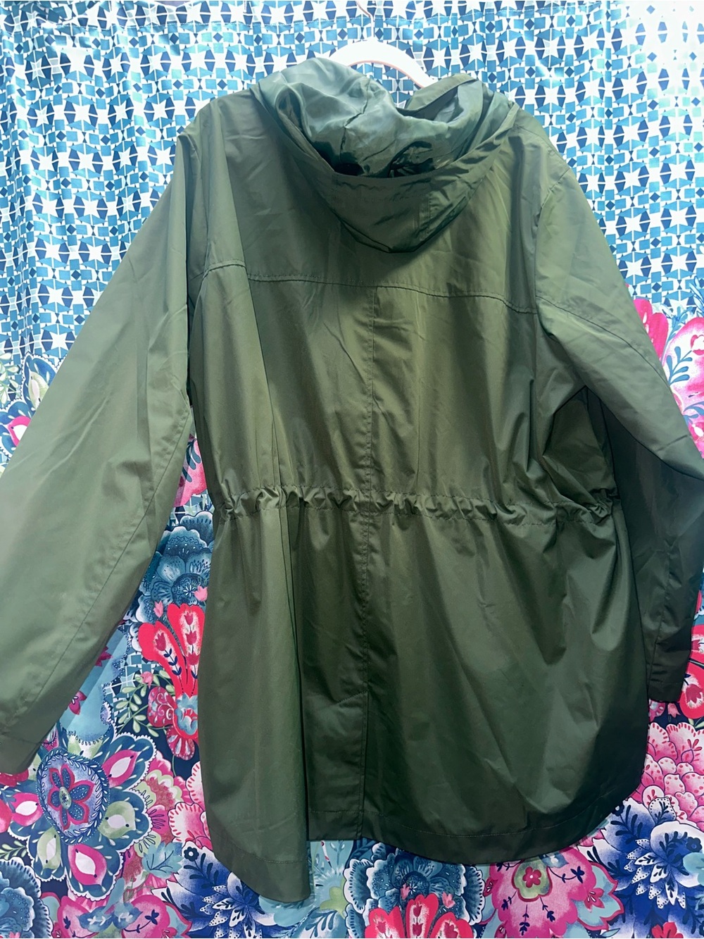 Time and Tru Olive Hooded Utility Jacket Raincoat 2x plus size New without tags